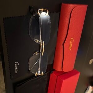 Cartier Big C Rimless Sunglasses